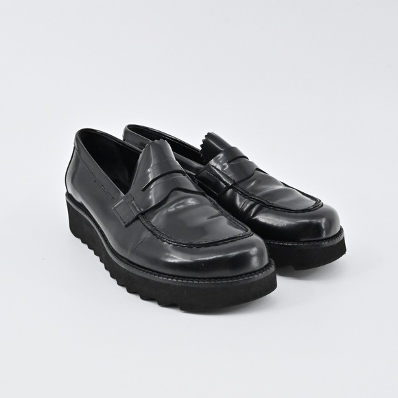 Donald J. Pliner Shoes - Donald J Pliner Platform Penny Loafers Womens Size 6.5 Black Leather Lug Sole‎